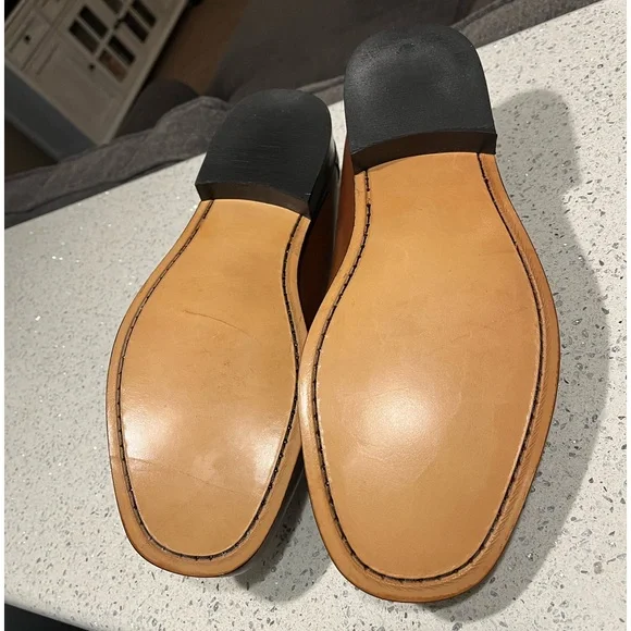 Reduced - NWOT HITCHCOCK Brown Leather Tassel Loafers for Extra Wide Feet - Picture 7 of 7